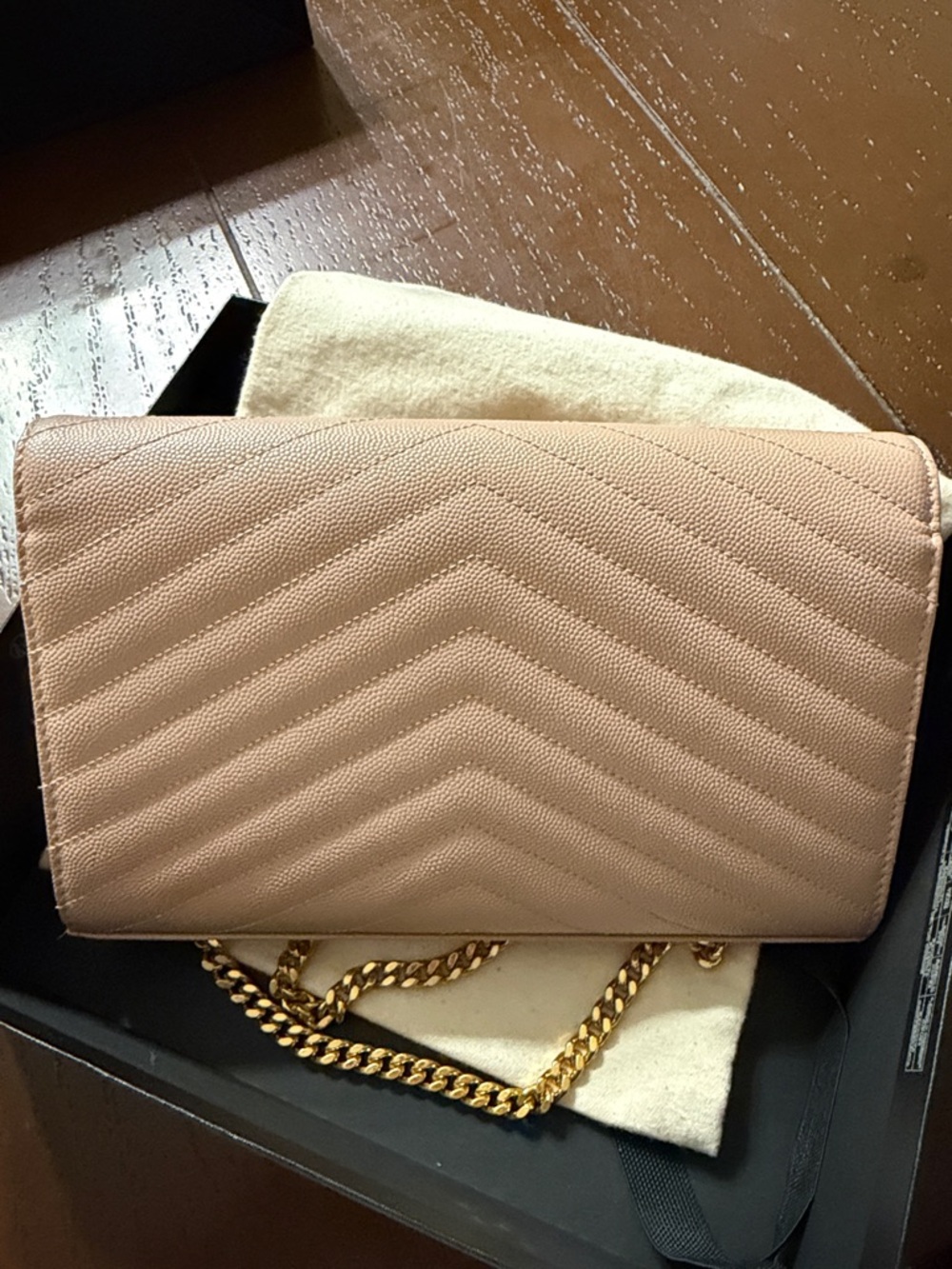 Saint Laurent Navy Blue Retail Bag with White Logo - Picture 7 of 8